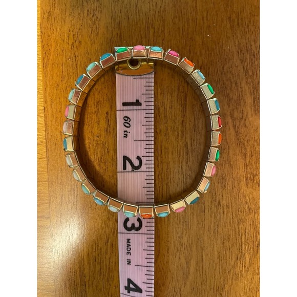 Multi Colored Stretch Bracelet Acrylic Faceted Beads Beach Boho Colors - Picture 7 of 7